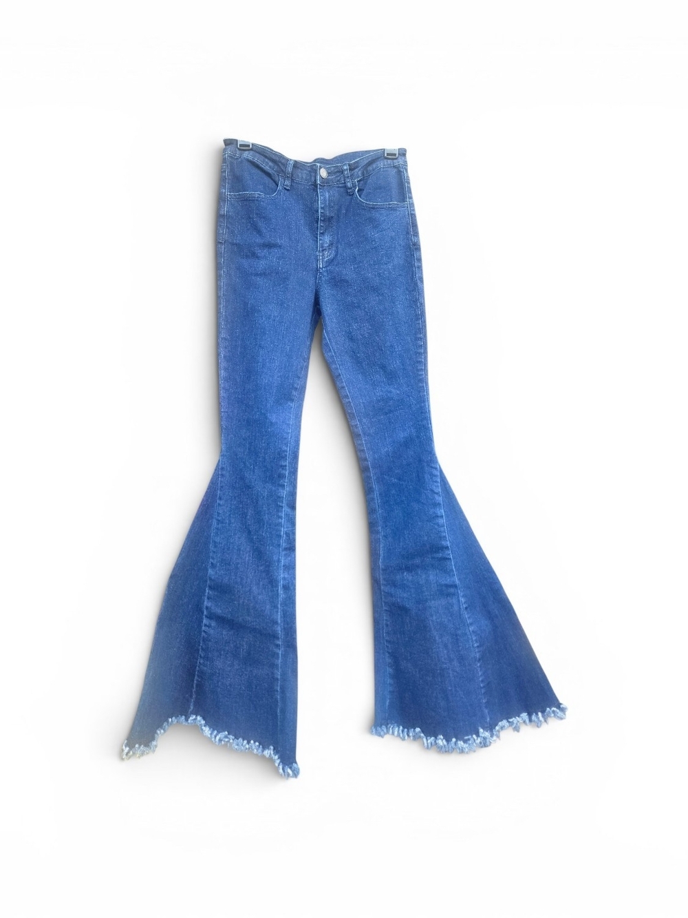 Altar'd State High Rise Mega Flare Bell Bottom Jeans Raw Hem Size M